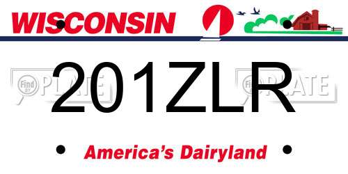 201ZLR Wisconsin License Plate