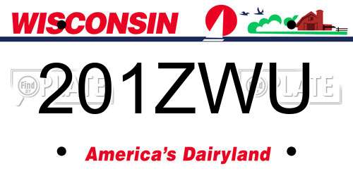 201ZWU Wisconsin License Plate