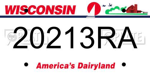 20213RA Wisconsin License Plate