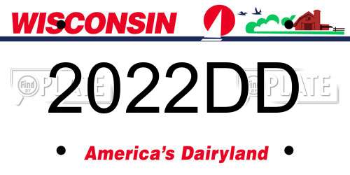 2022DD Wisconsin License Plate