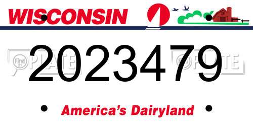 2023479 Wisconsin License Plate