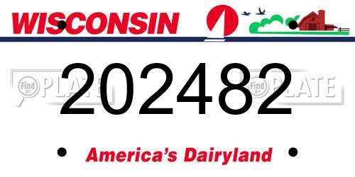 202482 Wisconsin License Plate