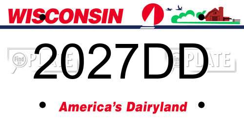 2027DD Wisconsin License Plate