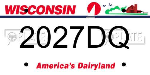 2027DQ Wisconsin License Plate