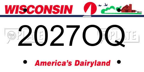 2027OQ Wisconsin License Plate