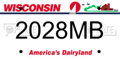 2028MB Wisconsin License Plate