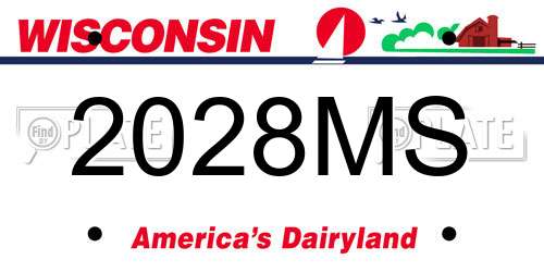 2028MS Wisconsin License Plate