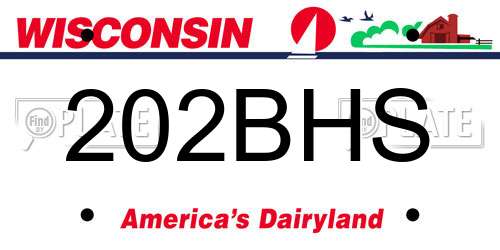 202BHS Wisconsin License Plate