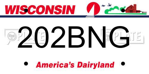 202BNG Wisconsin License Plate