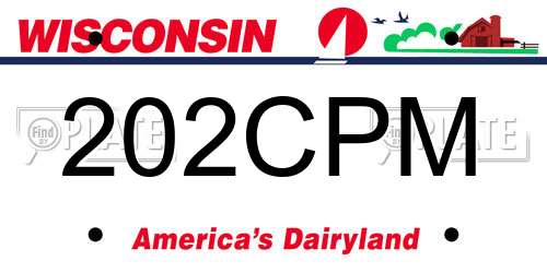 202CPM Wisconsin License Plate