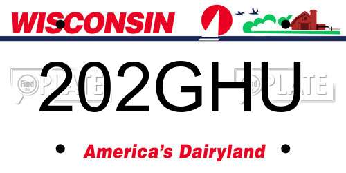202GHU Wisconsin License Plate