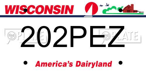 202PEZ Wisconsin License Plate