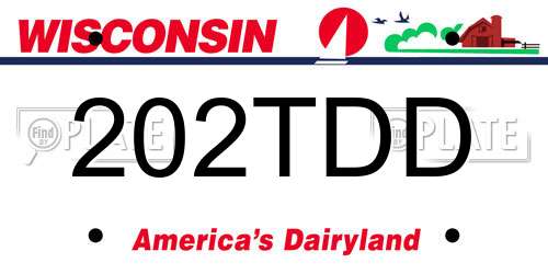 202TDD Wisconsin License Plate