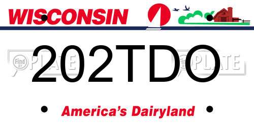 202TDO Wisconsin License Plate