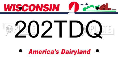 202TDQ Wisconsin License Plate