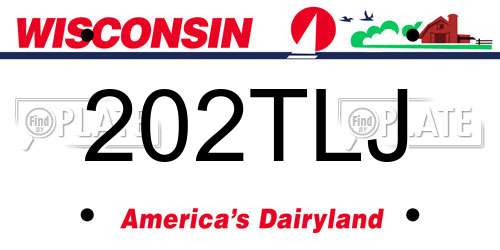 202TLJ Wisconsin License Plate