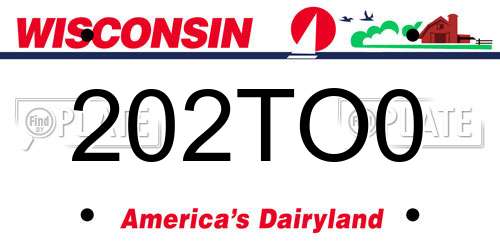 202TO0 Wisconsin License Plate
