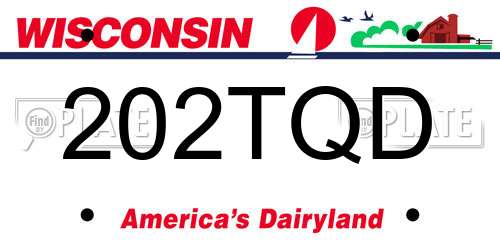 202TQD Wisconsin License Plate