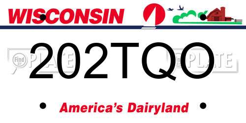 202TQO Wisconsin License Plate
