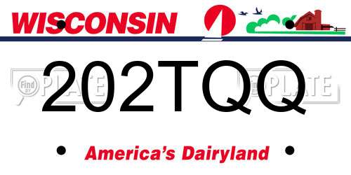 202TQQ Wisconsin License Plate