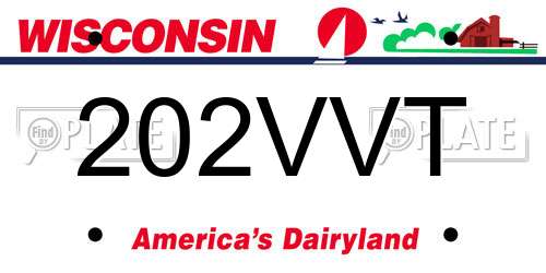 202VVT Wisconsin License Plate