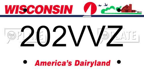 202VVZ Wisconsin License Plate