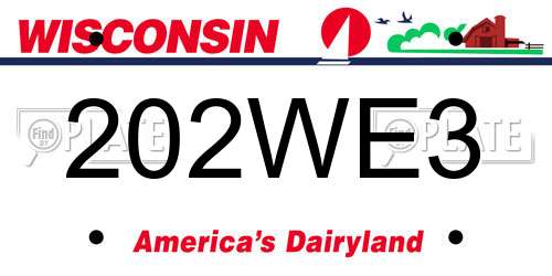 202WE3 Wisconsin License Plate