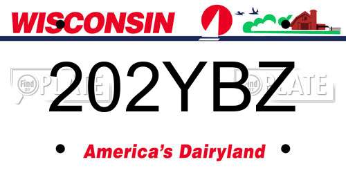 202YBZ Wisconsin License Plate