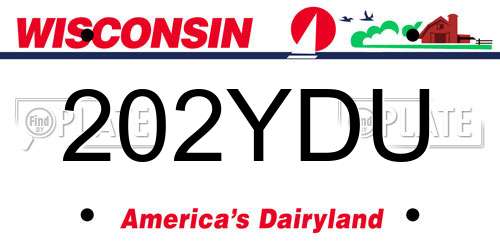 202YDU Wisconsin License Plate
