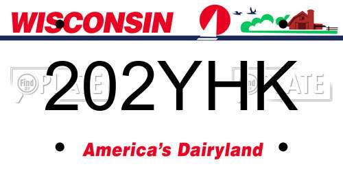 202YHK Wisconsin License Plate