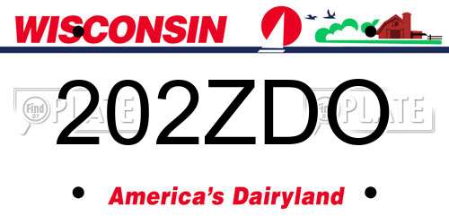 202ZDO Wisconsin License Plate