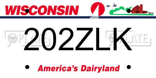 202ZLK Wisconsin License Plate