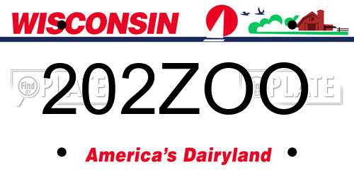 202ZOO Wisconsin License Plate