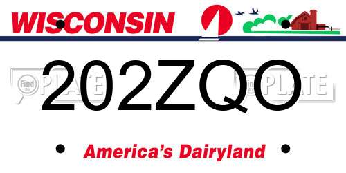 202ZQO Wisconsin License Plate
