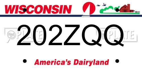202ZQQ Wisconsin License Plate