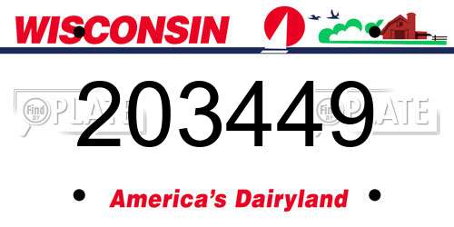 203449 Wisconsin License Plate