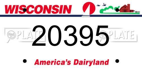20395 Wisconsin License Plate