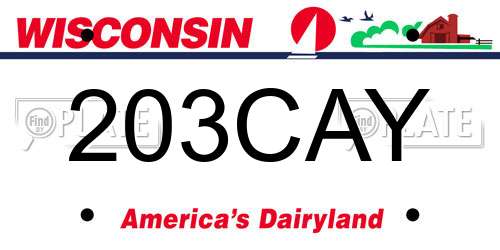 203CAY Wisconsin License Plate