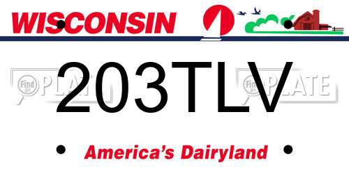203TLV Wisconsin License Plate