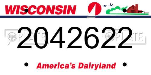 2042622 Wisconsin License Plate
