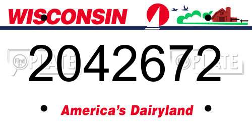 2042672 Wisconsin License Plate