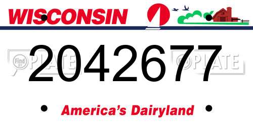 2042677 Wisconsin License Plate