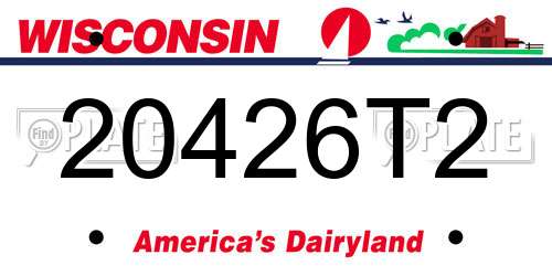20426T2 Wisconsin License Plate
