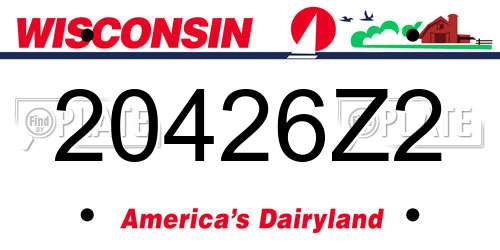 20426Z2 Wisconsin License Plate