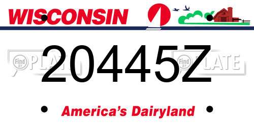 20445Z Wisconsin License Plate