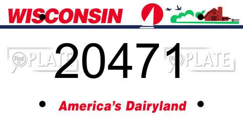 20471 Wisconsin License Plate