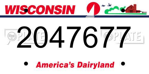 2047677 Wisconsin License Plate