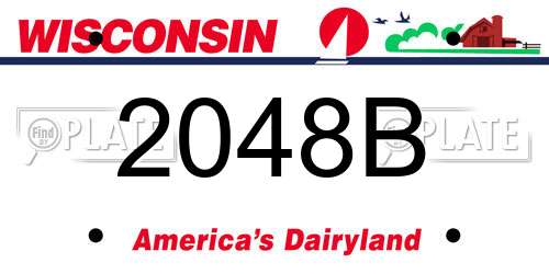 2048B Wisconsin License Plate