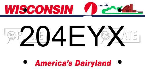 204EYX Wisconsin License Plate