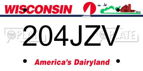204JZV Wisconsin License Plate
